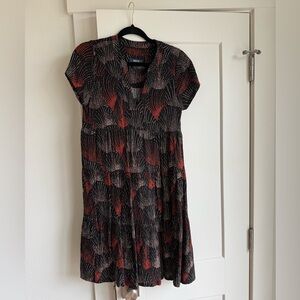 Maeve by Anthropologie tiered printed dress